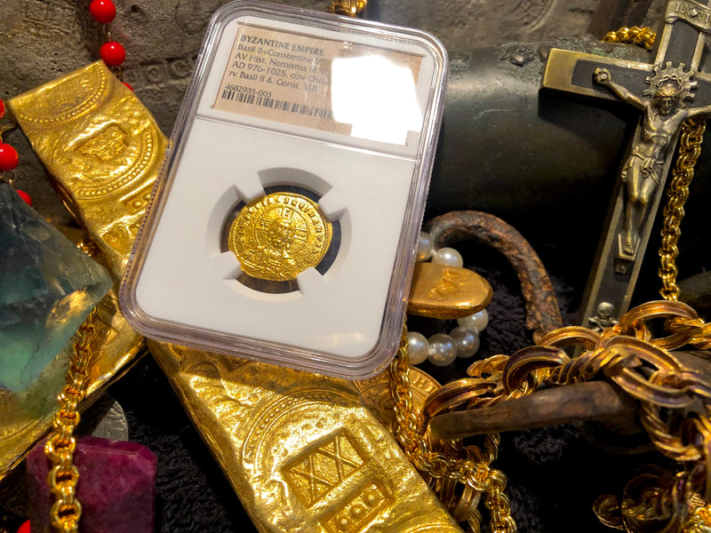 Byzantine Empire 976-1025AD "Jesus Christ" NGC AU 4x3 11