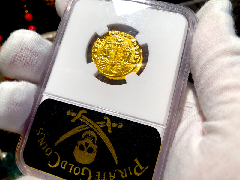 Byzantine Empire 976-1025AD "Jesus Christ" NGC AU 4x3 9