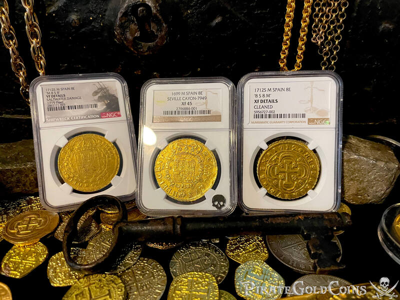 Spain 8 Escudos 1712 "Designated From the 1715 Fleet Shipwreck" NGC 30