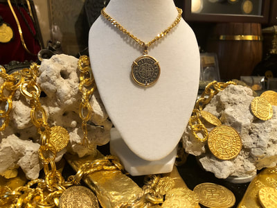 Spain 1 Reales 1730 14kt Bezel Pirate Gold Coins Treasure Necklace Jewelry 2