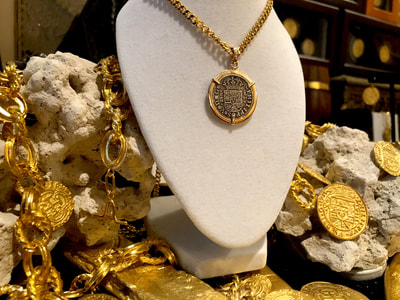 Spain 1 Reales 1730 14kt Bezel Pirate Gold Coins Treasure Necklace Jewelry 7