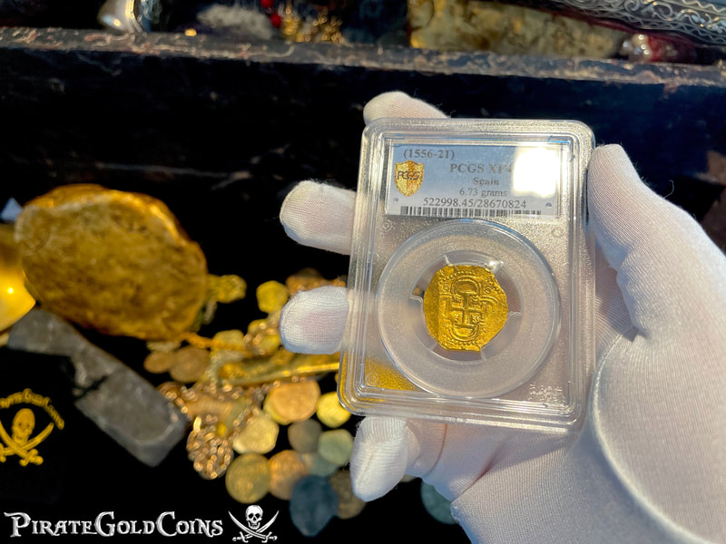 Spain 2 Escudos 1556-1621 "Great Centering" PCGS 45 2