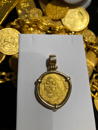 Spain 2 Escudos 1592 "DATED" Pirate Gold Coins Shipwreck Treasure Necklace 3