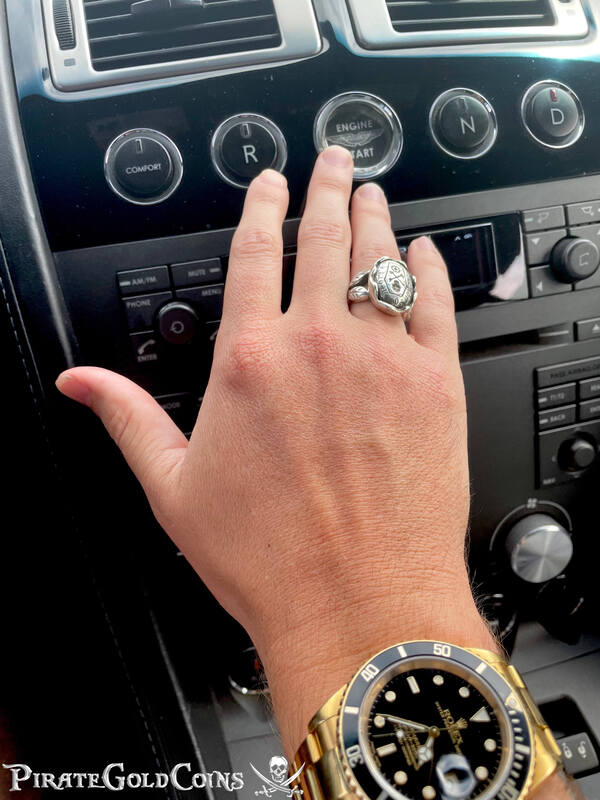 Memento Mori Georgian 18th Century Skull and Bones Ring 9