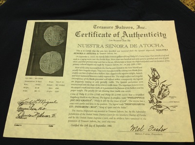 Bolivia, Potosi 8 Reales "Atocha Shipwreck Pendant" with COA! 4