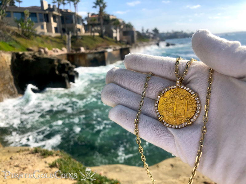 Peru 8 Escudos 1711 from the Fleet Shipwreck with Diamond Gold Bezel! 20