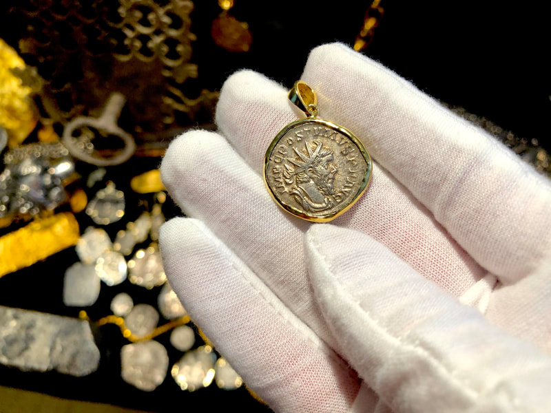 Roman Empire "Postumus" 262/265AD 18kt Gold Bezel 3