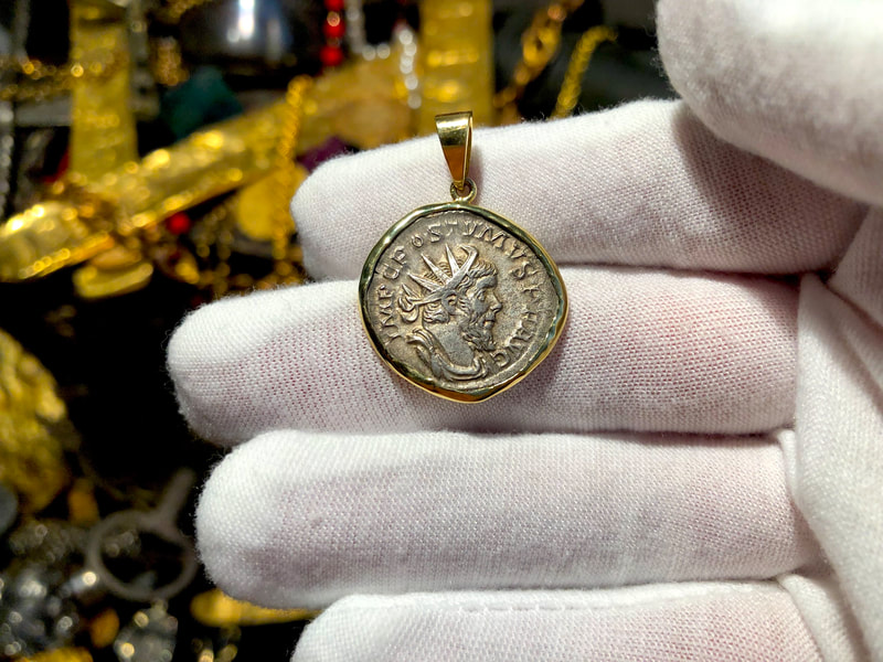 Roman Empire "Postumus" 262/265AD 18kt Gold Bezel 7