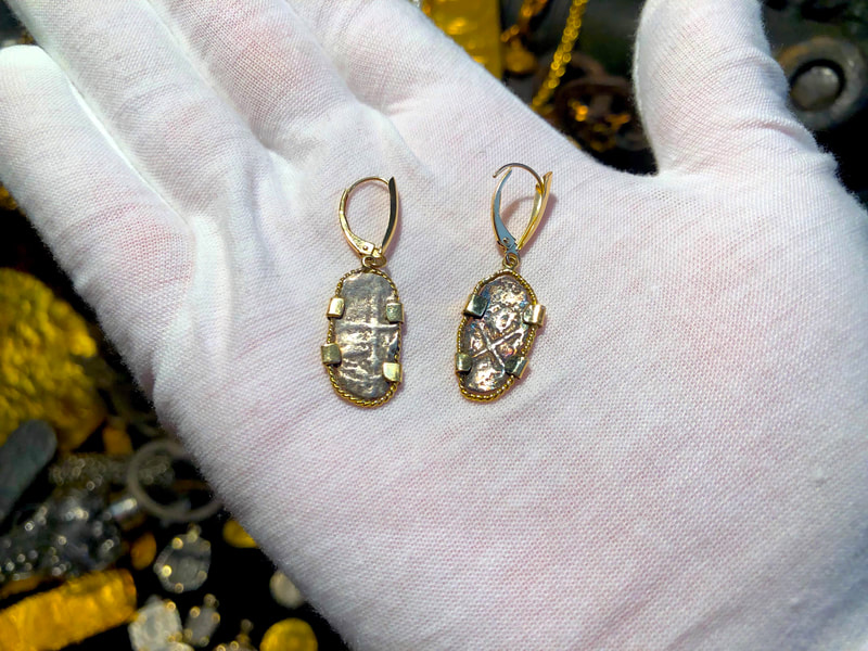 Mexico 1 Real ND "from the 1715 Fleet Shipwreck" Earrings! 2