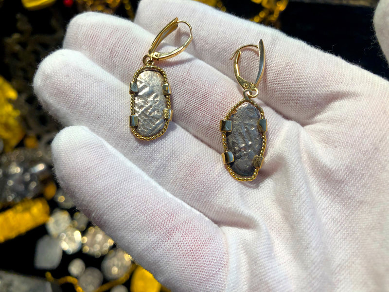 Mexico 1 Real ND "from the 1715 Fleet Shipwreck" Earrings! 6