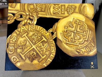 Treasure Paintings by JR Bissell  "Bar and Chains" | JR Bissell |  Pirate Gold Coins 2