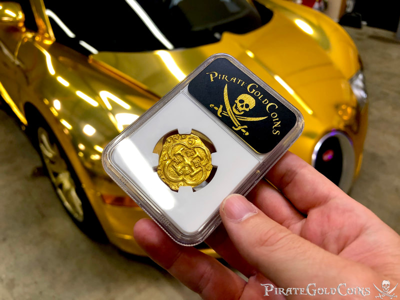 Spain 4 Escudos 1621-65 "Brute Style" NGC 61 Pirate Gold Coins 16