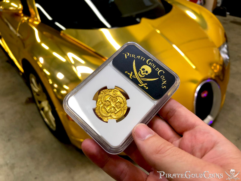 Spain 4 Escudos 1621-65 "Brute Style" NGC 61 Pirate Gold Coins