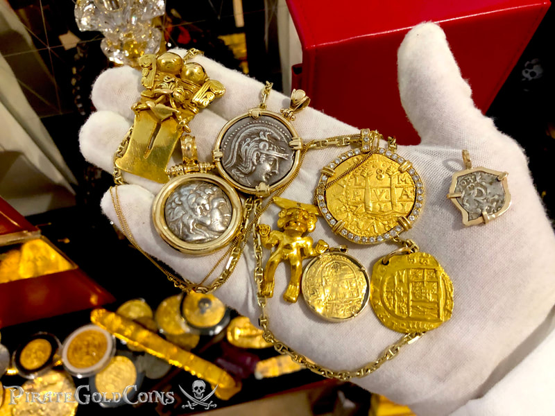 Peru 8 Escudos 1711 from the Fleet Shipwreck with Diamond Gold Bezel! 19