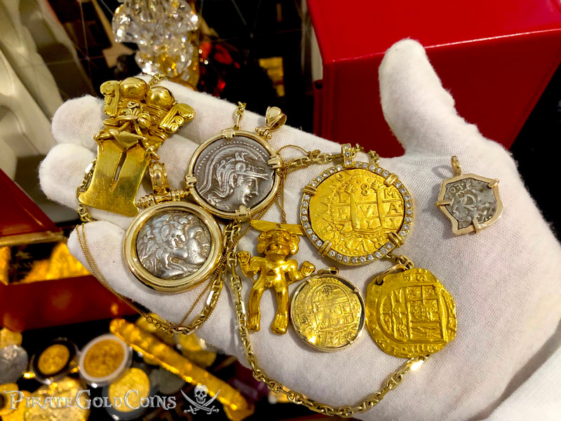 Peru 8 Escudos 1711 from the Fleet Shipwreck with Diamond Gold Bezel!