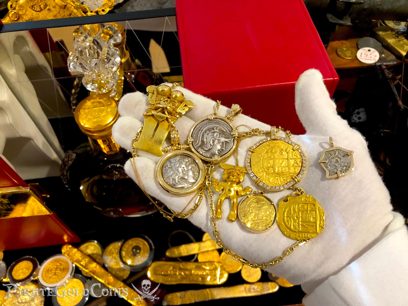 Peru 8 Escudos 1711 from the Fleet Shipwreck with Diamond Gold Bezel! 14