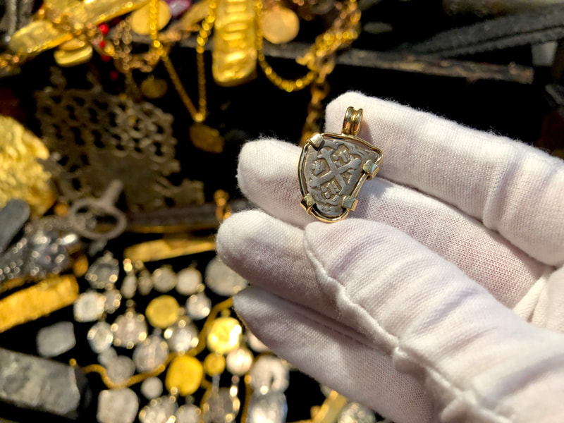 Mexico 1 Real ND "Meseta Central Hoard" 14kt Gold Bezel 3