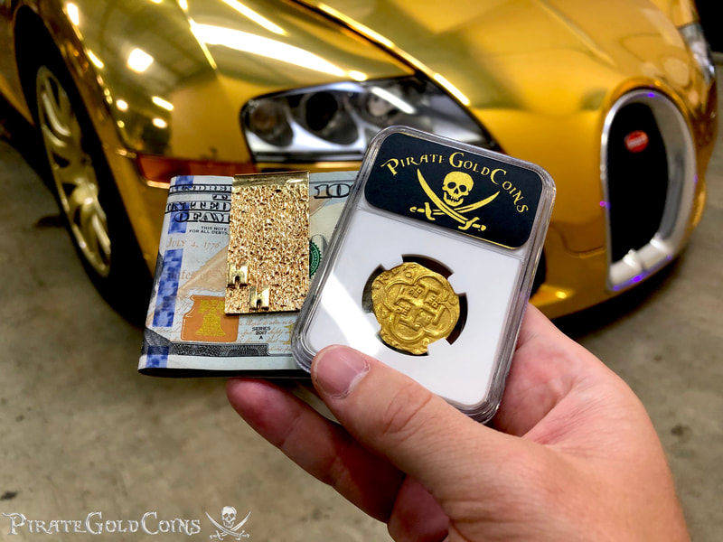 Spain 4 Escudos 1621-65 "Brute Style" NGC 61 Pirate Gold Coins 4