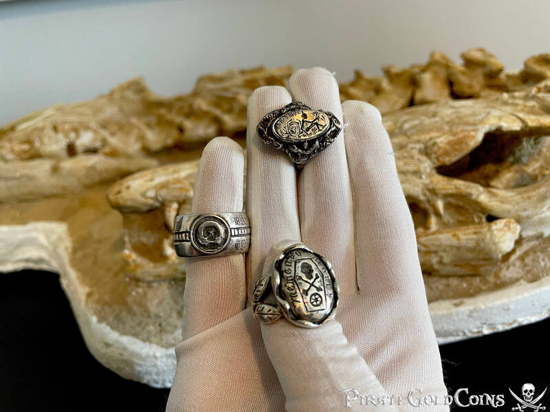 18th Century Georgian Ring Skeleton at Tomb "RIP" w/ Snakes 3