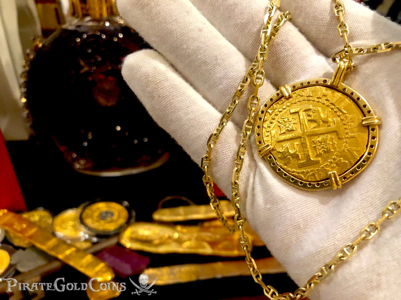 Peru 8 Escudos 1711 from the Fleet Shipwreck with Diamond Gold Bezel! 28