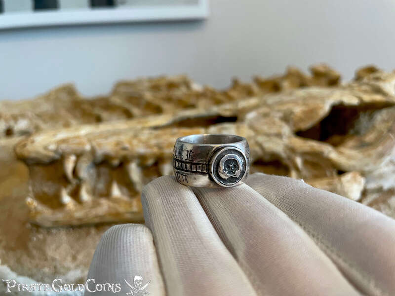 18th Century Georgian Skull Ring "Memento Mori" 'brief and irrecoverable is the time all have of life' 6