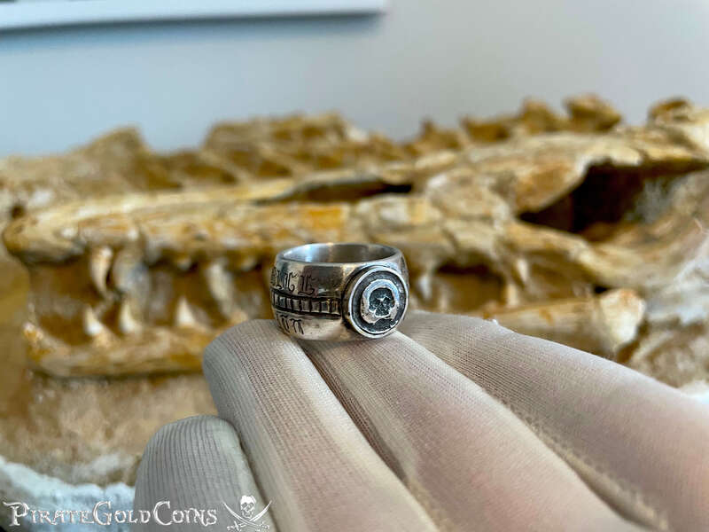 18th Century Georgian Skull Ring "Memento Mori" 'brief and irrecoverable is the time all have of life' 2