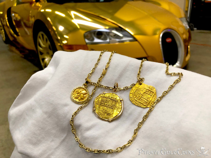 Spain 4 Escudos 1556-98 Gold 14kt Pendant 2
