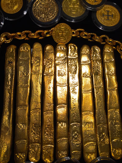 Atocha Gold Finger Bar 22kt Gold Electroplated 2 Microns thick! (125.3gm) Silver 1622 Treasure Bar Reproduced 5