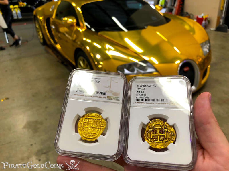 Spain 4 Escudos 1621-65 "Brute Style" NGC 61 Pirate Gold Coins 14