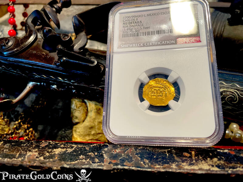 Mexico 1 Escudo 1700/1699 "1715 Fleet Shipwreck" NGC AU Dets 13