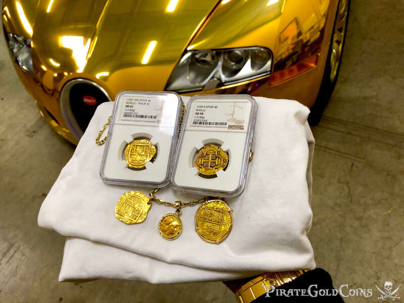 Spain 4 Escudos 1621-65 "Brute Style" NGC 61 Pirate Gold Coins 18