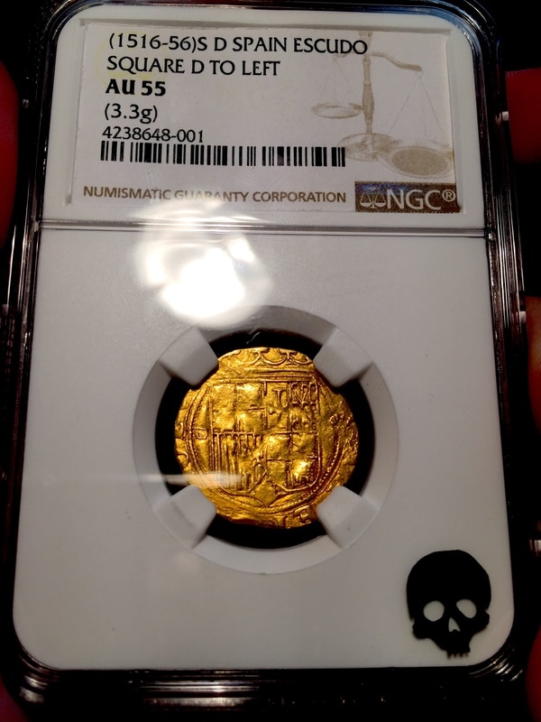 Spain  1 Escudo  1516-56  "Full Crown & Nice Centering"  NGC 55