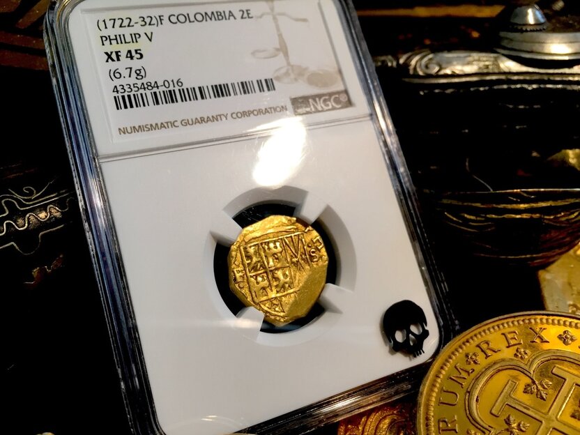 Colombia  1722 - 32 "Only 2 Known - Tied Finest"  NGC 45