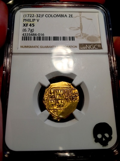 Colombia  1722 - 32 "Only 2 Known - Tied Finest"  NGC 45 7