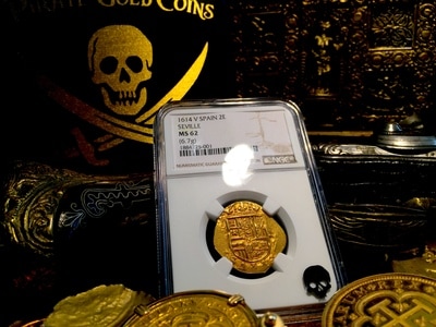 Spain  2 Escudos  1614  "Dated"  Seville Mint  NGC 62 4