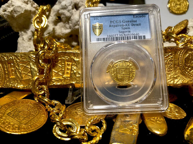 Spain 1 Escudo Dated Shipwreck Coins 6