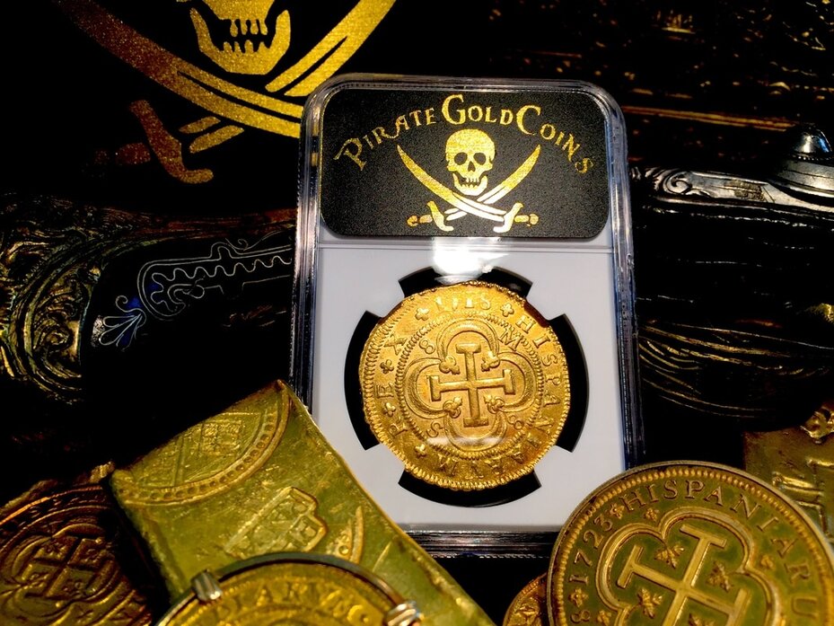 Spain  8 Escudos  1718  "Only 1 Known"  NGC 61  Gold Doubloon