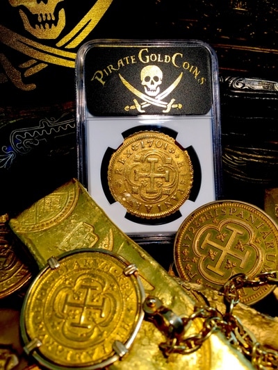 Spain  8 Escudos  1701  "Only 2 Known"  NGC 62 7