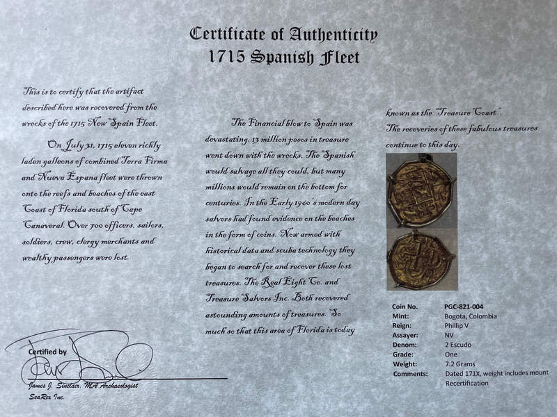 Colombia 2 Escudos 1714 "From the 1715 Fleet Shipwreck" Pendant 11