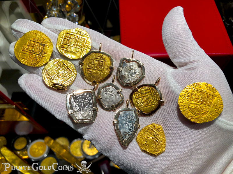 Spain 2 Escudos 1617 "Dated!" in 18kt Bezel Pirate Gold Coins Treasure Jewelry 20