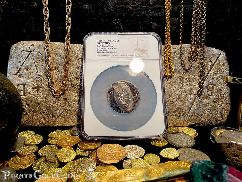 Mexico 8 Reales Dated 1715! "From 1715 Plate Fleet Shipwreck" NGC XF 19