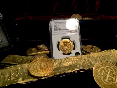 Spain  4 Escudos  1556-98  "Philip II"  NGC 45  Gold Doubloon 4