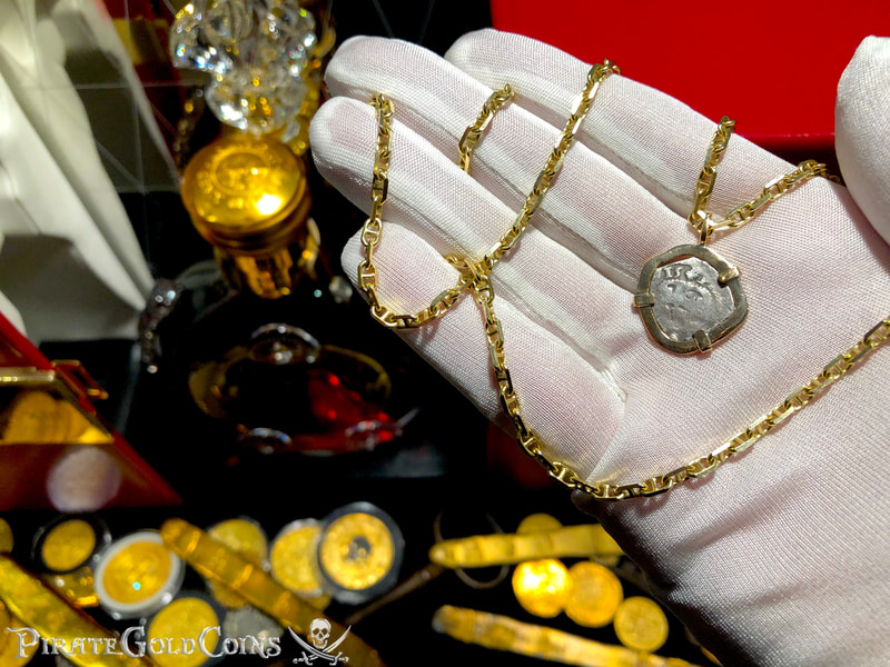 Mexico 1/2 Real 1715 "Dated! Year of the Fleet!!" 18kt Bezel 14