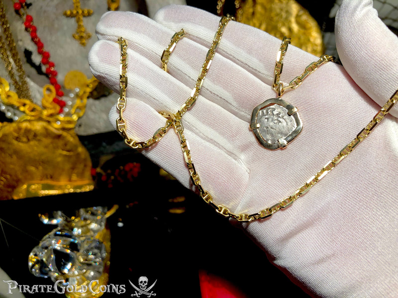 Mexico 1/2 Real 1715 "Dated! Year of the Fleet!!" 18kt Bezel 18