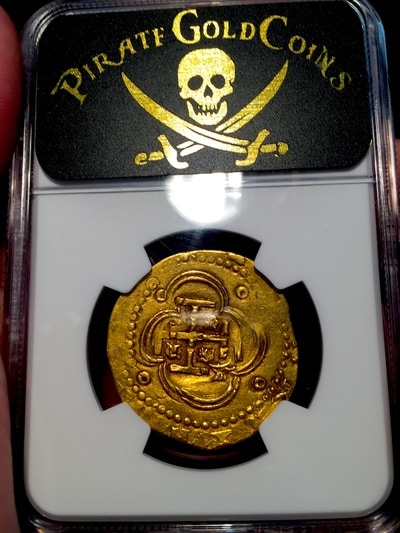 Spain  4 Escudos  1556-98  "Philip II"  NGC 45  Gold Doubloon 9