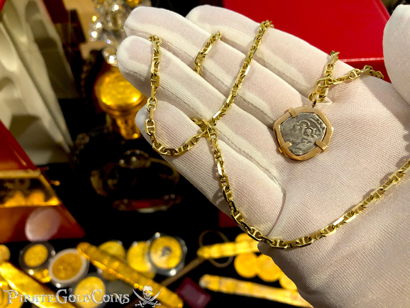 Mexico 1/2 Real 1715 "Dated! Year of the Fleet!!" 18kt Bezel 19