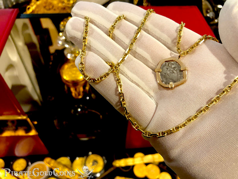 Mexico 1/2 Real 1715 "Dated! Year of the Fleet!!" 18kt Bezel 24