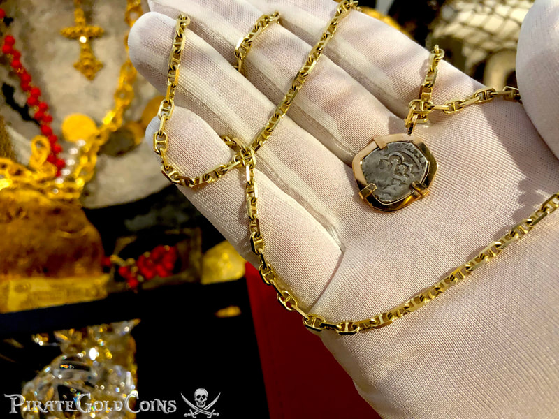 Mexico 1/2 Real 1715 "Dated! Year of the Fleet!!" 18kt Bezel 21