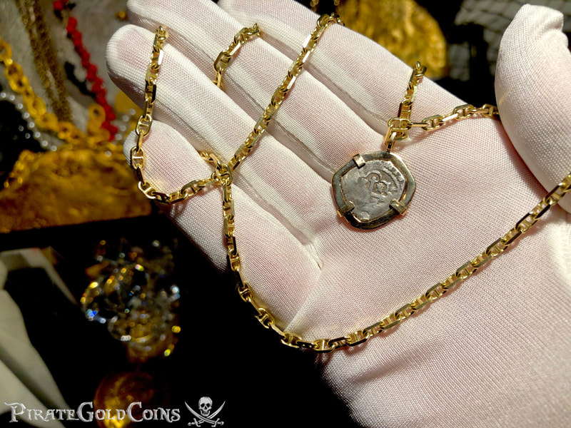 Mexico 1/2 Real 1715 "Dated! Year of the Fleet!!" 18kt Bezel 25