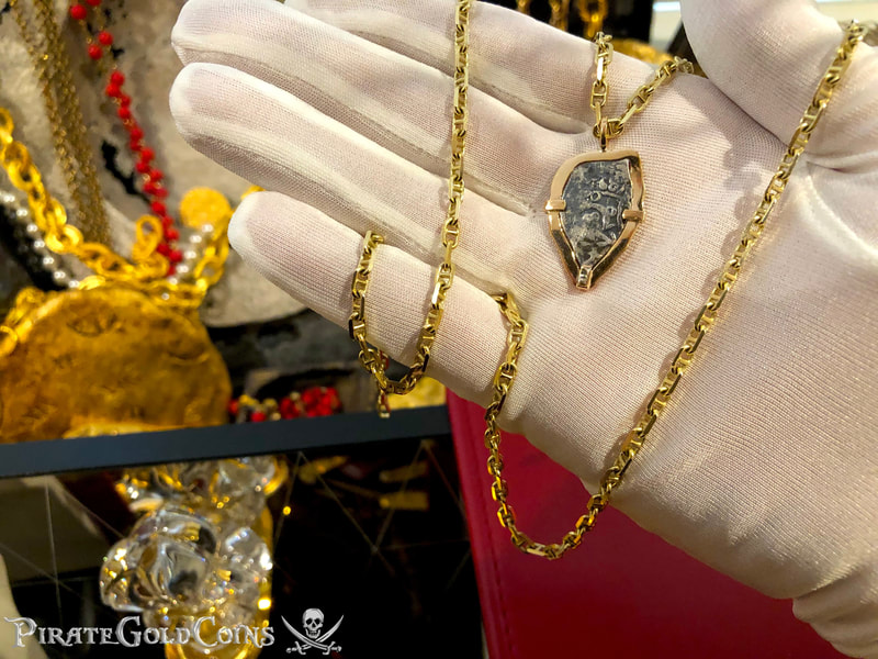 Mexico 1/2 Reales 1687 "Full Date" 18kt Gold Pendant 5